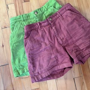 Two Big Bud Press work shorts in gross green & clay ❤️ size M